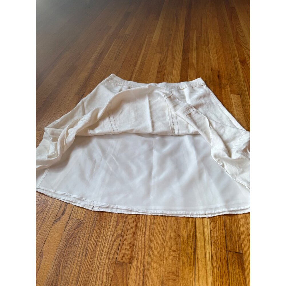 Jones Wear White A-Line Skirt Linen Blend Classic Preppy Elegant Vacation 14 - Picture 10 of 12
